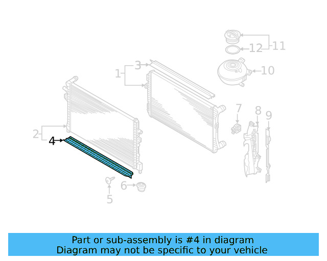 Radiator Lower Seal 5Q0-121-345-H - View 16