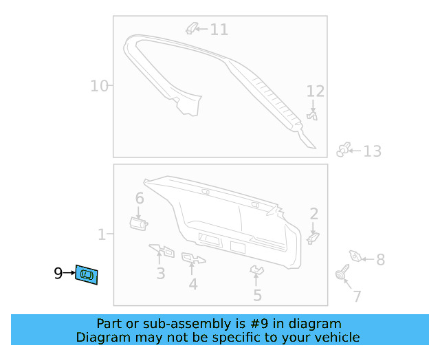 Lift Gate Switch 3G0-959-831-B-WHS
