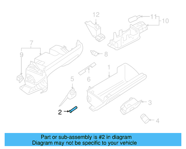Glove Box Pin 3D0-857-169-A - View 27