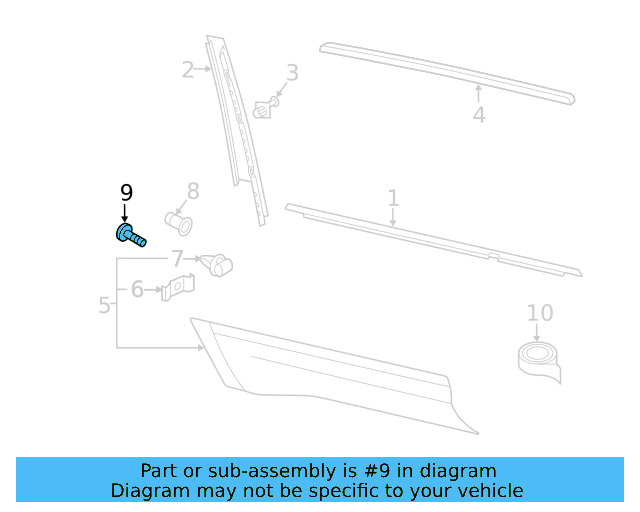 Lower Molding Bolt WHT-005-348 - View 5