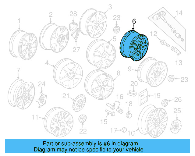Wheel, Alloy 1C0-601-025-BA-8Z8 - View 8