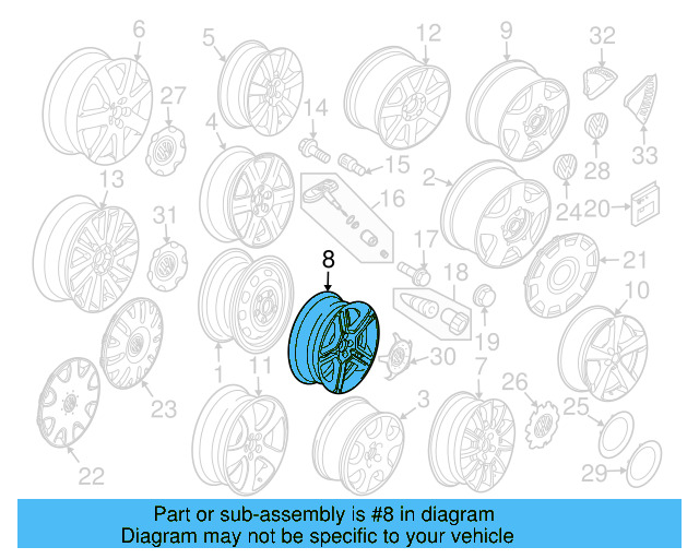 Wheel, Alloy 1C0-601-025-AB-8Z8