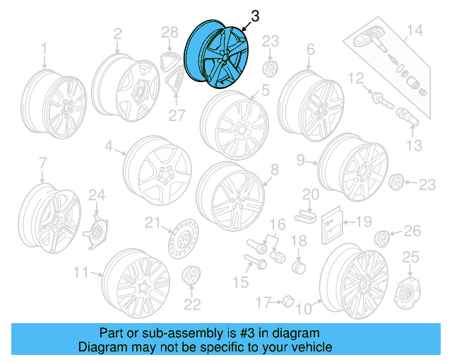 Wheel, Alloy 1C0-601-025-BA-8Z8 - View 14