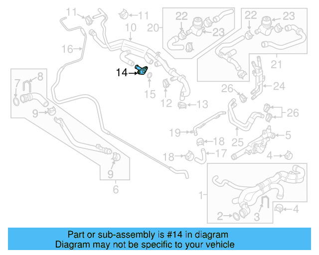 Engine Coolant Inlet Flange 03H-121-145-A - View 4