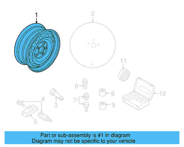 Wheel, Alloy 5N0-601-025-R-8Z8 - View 13