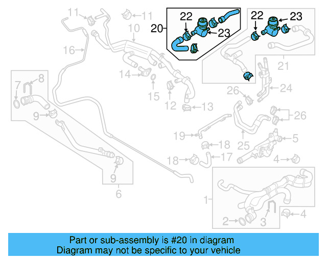 Water Hose Assembly 7P0-122-049-B - View 3