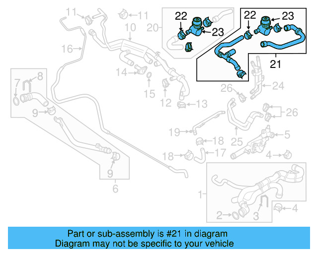 Water Hose Assembly 7P0-122-049-H - View 3