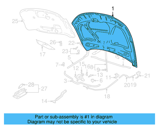 Hood 3B0-823-031-K - View 3