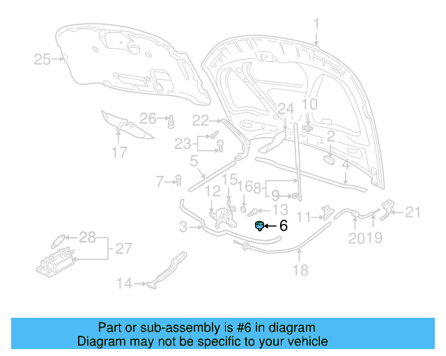 Hood Bumper 3B0-823-434-C - View 3
