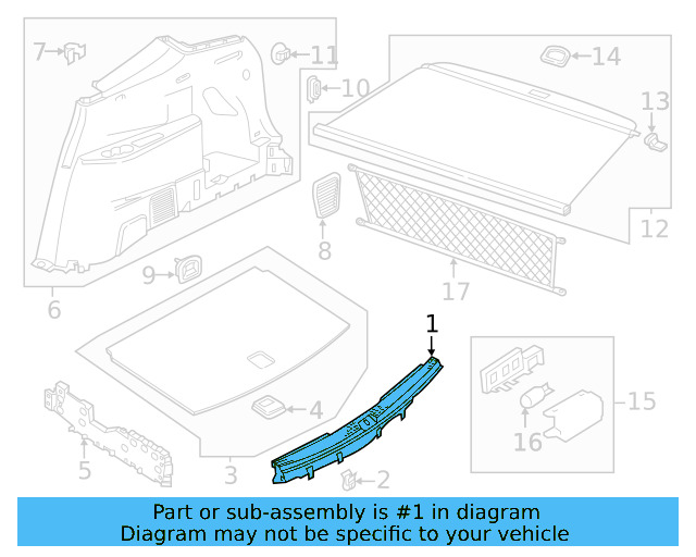 Rear Trim Panel 3CN-863-459-82V - View 4