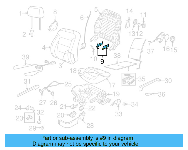 Seat Back Frame Cap 1J3-881-464-U71