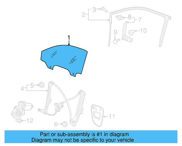 Door Glass 5G4-845-202-B - View 2