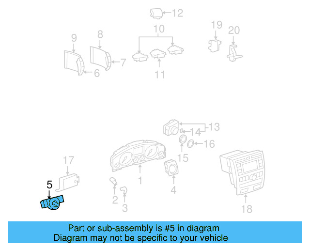 Headlight Switch 3D0-941-431-C-5W8 - View 3