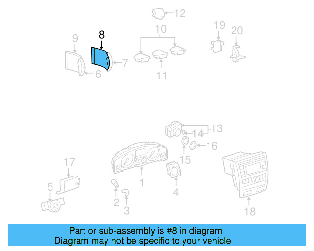 Switch Panel 3D1-959-118-A-5W8 - View 3