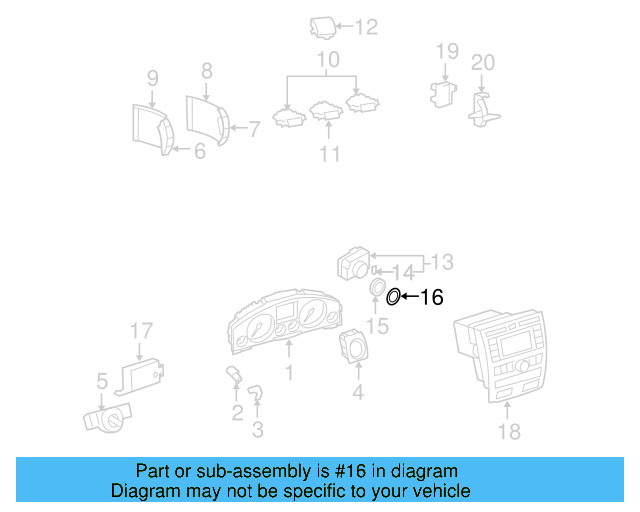 Ignition Switch Bezel 3D0-905-869 - View 3