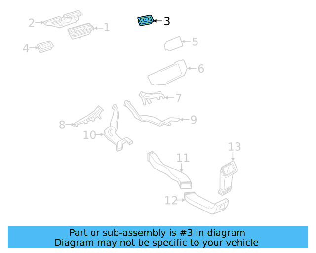 Air Vent Cover 3CN-819-702-82V - View 6