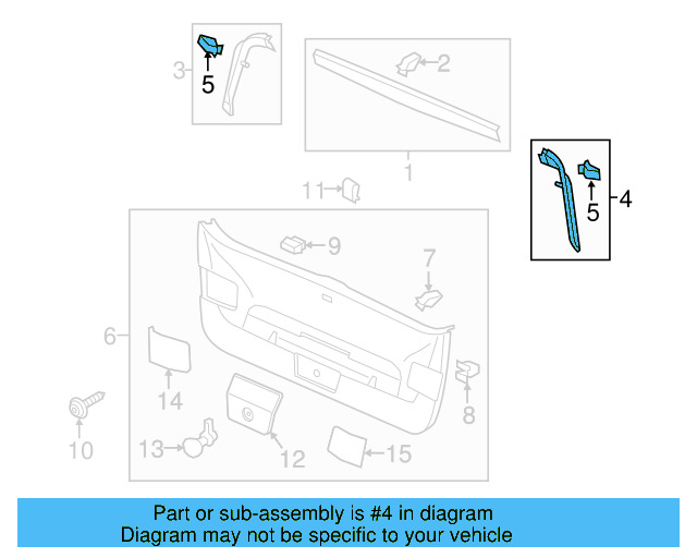 Lower Center Pillar Trim Clip 4A0-867-276-B - View 104