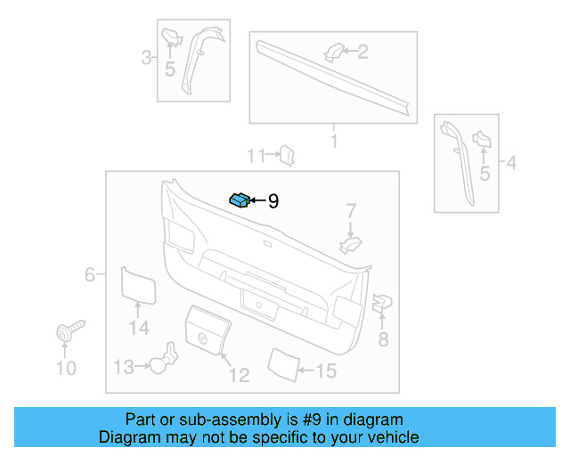 Lower Center Pillar Trim Clip 4A0-867-276-B - View 16