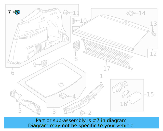 Lower Center Pillar Trim Clip 4A0-867-276-B - View 83