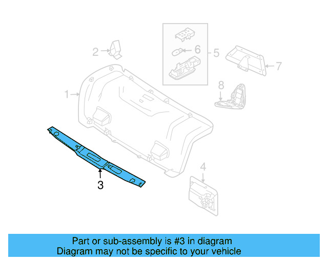 Trim Cover 3D5-868-503-71N - View 3