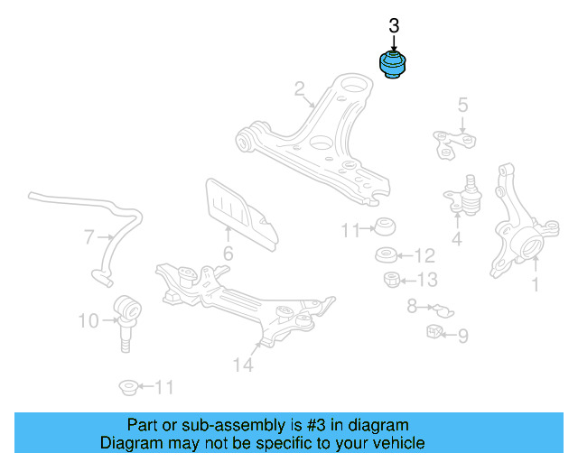 Lower Control Arm Rear Bushing 191-407-181-D - View 2