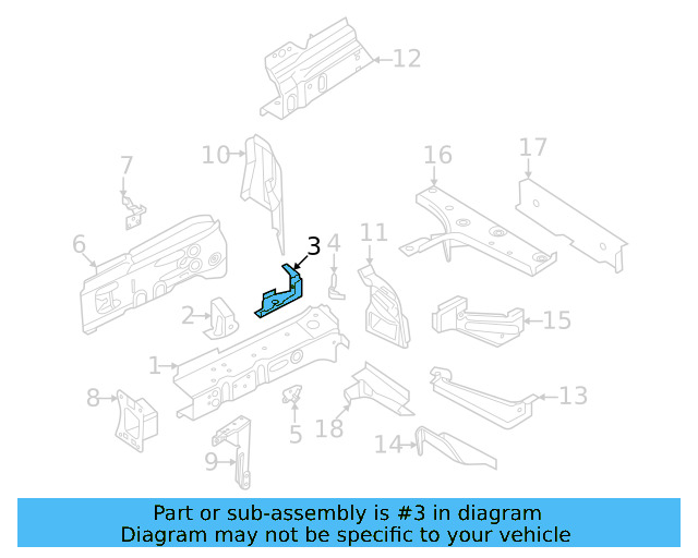 Inner Rail Rear Support 1EA-803-774 - View 2
