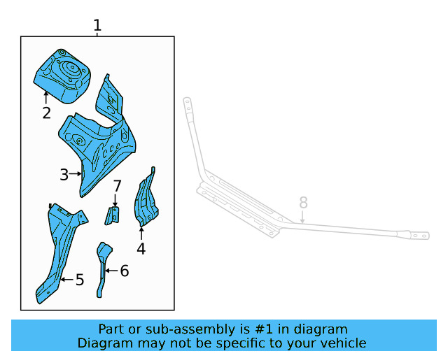 Strut Tower 1EA-805-115-A - View 2