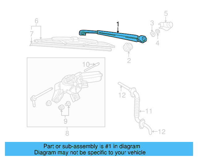 Wiper Arm 1J6-955-707-A - View 5