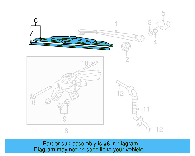 Back Glass Wiper Blade 1J6-955-425-C - View 4
