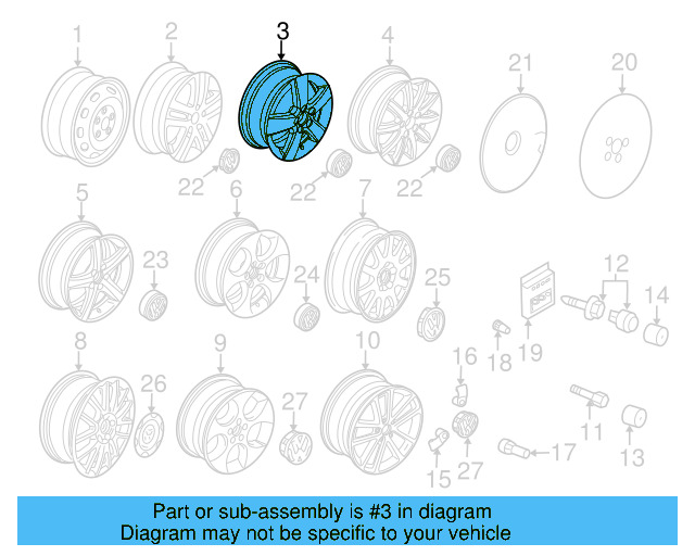 Wheel, Alloy 1T0-601-025-M-8Z8 - View 11