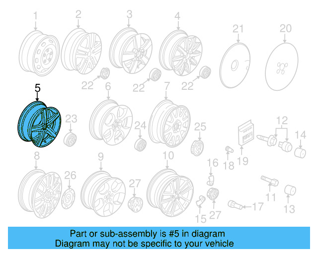 Wheel, Alloy 1K0-601-025-BA-16Z - View 8
