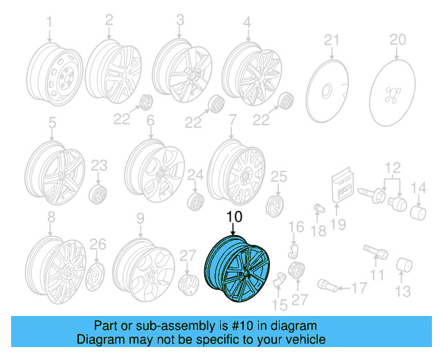 Wheel, Alloy 1K0-601-025-BA-16Z - View 19