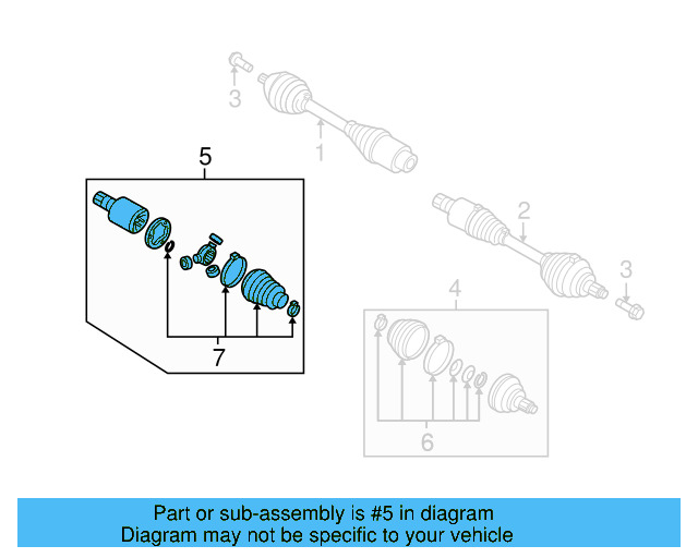 Inner Joint Assembly 3C0-498-103-GX - View 5