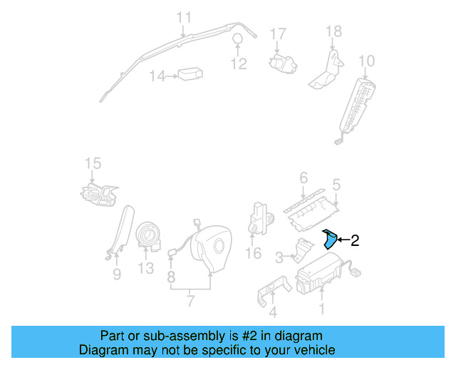 Instrument Panel Air Bag Bracket 1J1-880-196-B