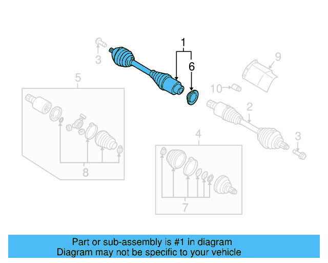 Axle Assembly 5N0-407-762-Q - View 7