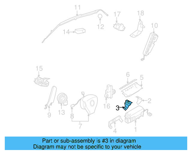 Instrument Panel Air Bag Bracket 1J1-880-195-D
