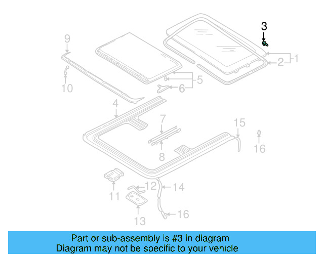 Sunroof Glass Bolt 8D0-877-721 - View 5