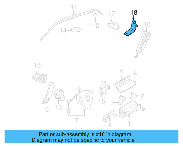 Side Impact Sens Rear Bracket 1K0-972-321 - View 6