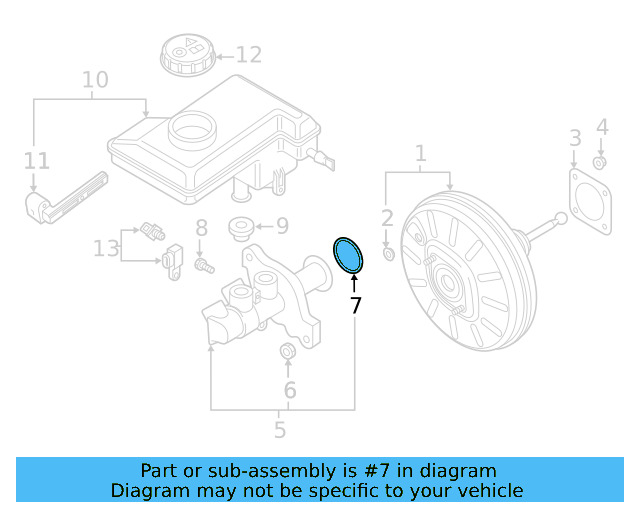 Master Cylinder Gasket 8K0-611-243-B - View 6