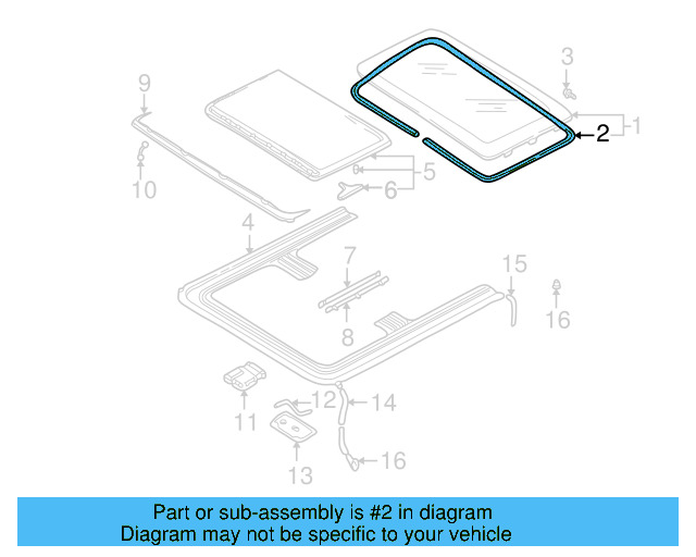 Sunroof Glass Gasket 8D0-877-297 - View 54