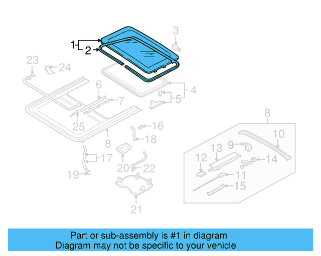 Sunroof Glass 8D0-877-071-C - View 15