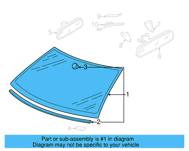 Windshield 1J0-845-011-AH - View 4