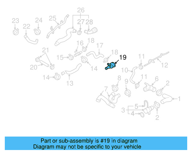 Cooling System Bypass Line Adapter 1J0-121-087-B - View 21