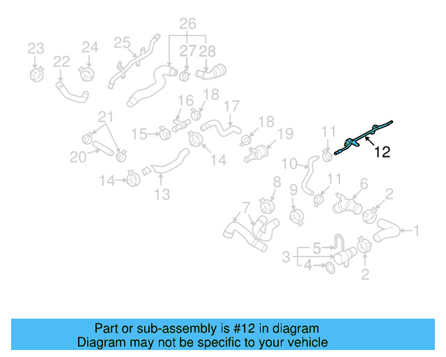 Water Pipe 3C0-121-070-AB - View 4