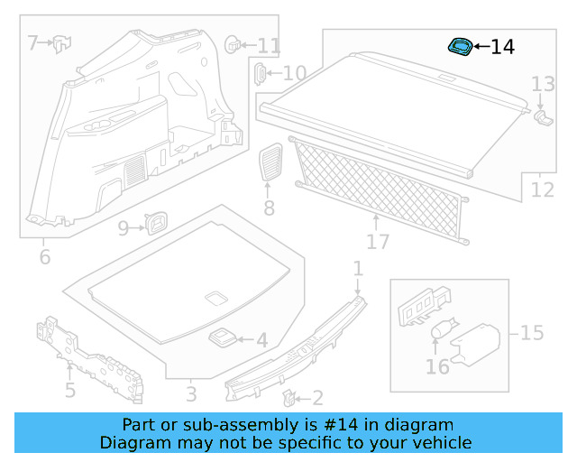 Tonneau Cover Handle 3CN-867-799-82V - View 3