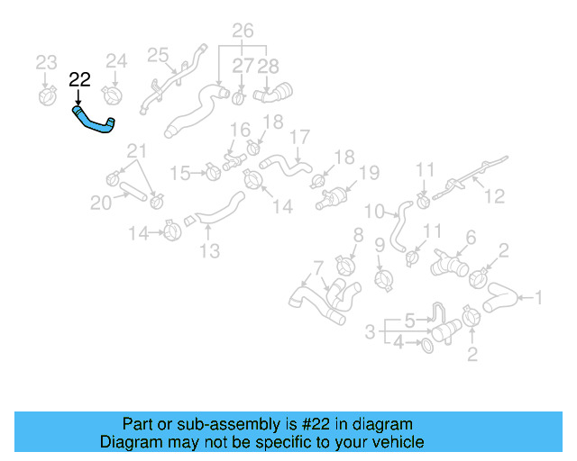 Inlet Hose 3C0-121-073-AE - View 8