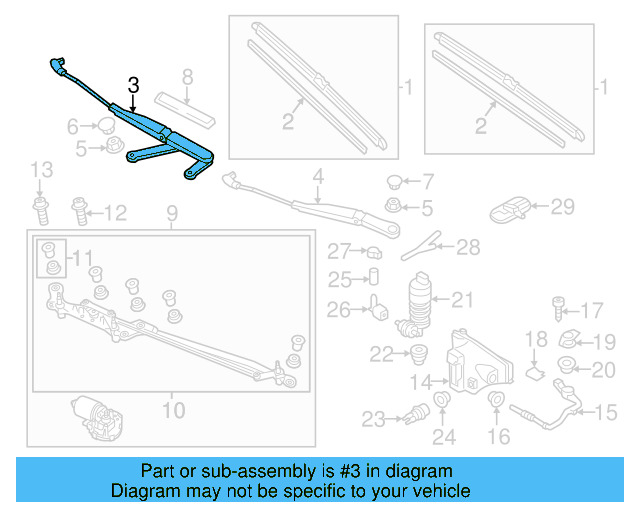 Wiper Arm 7P0-955-410-B - View 3