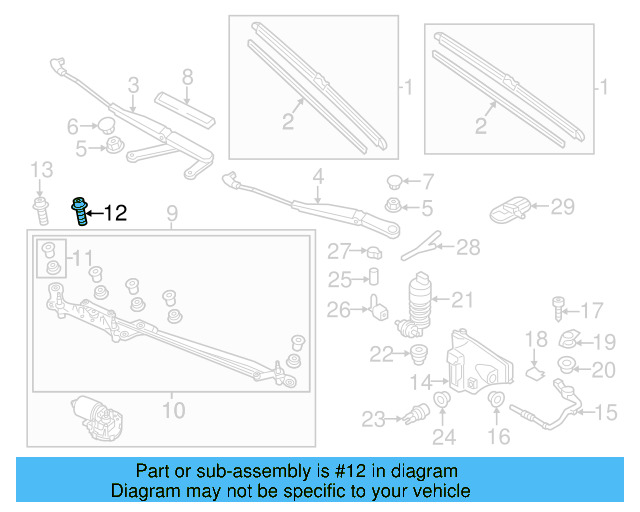 Wiper Linkage Mount Bolt WHT-004-769 - View 5