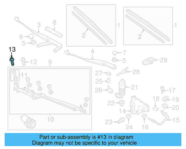 Wiper Linkage Mount Bolt WHT-004-769 - View 4