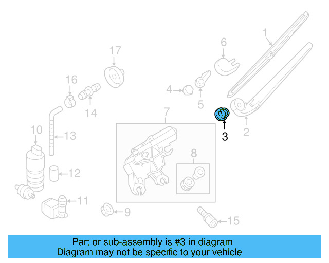 Wiper Arm Gasket 7P6-955-758 - View 3